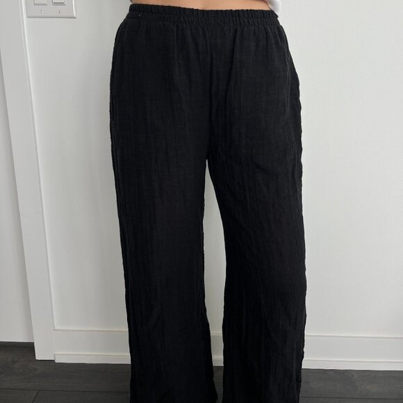 Abercrombie Black Linen Pants - Size Small - Picture 2 of 6